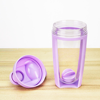 Bouteille shaker protéinée de 500 ml de qualité alimentaire avec boule mélangeuse, sans BPA, anti-fuite, pour le sport et le fitness, avec logo personnalisé