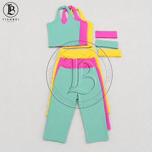 Nouvel Arrivage Y2K Ensemble Loungewear Femme avec <span class=keywords><strong>Bandeau</strong></span> à Rayures Zébrées et Logo Personnalisé, Top Halter Sans Manches et <span class=keywords><strong>Dos</strong></span> <span class=keywords><strong>Nu</strong></span>, et Short à Rabats - Product Image 5