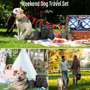 Tragbare Hunde übernacht tasche 2 zusammen klappbare Schalen Weekend Pet Travel Bag Set Airline Approved Tote inklusive Aufbewahrung von Lebensmitteln - Product Image 4