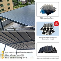 Auvent de terrasse extérieur moderne en aluminium, étanche, personnalisé, manuel, pour maison et patio