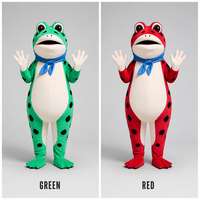 Costume de film TV gothique amusant, tête en mousse légère + haut en peluche courte, taille unique adulte, vert/rouge, pour Halloween et marketing de rue