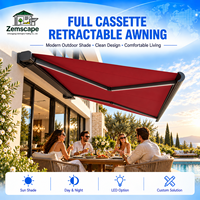 Système de parasol rétractable commercial avec structure de cassette électrique et cadre durable pour les restaurants, cafés et hôtels