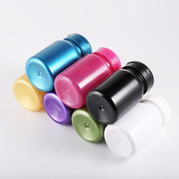 Échantillon gratuit 80cc 100cc Capsule de pilules en plastique Bouteille noire pharmaceutique de qualité alimentaire Pot en plastique Médecine Bouteille de vitamines