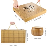 Portable Go Set Wood Go Board Game Set Go Chess Game with Storage Box Chinese Strategy Board Game