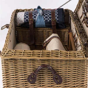<span class=keywords><strong>Panier</strong></span> de pique-nique de stockage flexible extérieur pour 4 personnes en osier moderne fait à la main de haute qualité pour un usage domestique - Product Image 3
