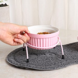 Tazón de cerámica para gatos con soporte elevado, plato para alimentar, tazón para comida y agua para mascotas, forma redonda M04 - Product Image 4