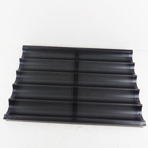 Moule à pain baguette poêle à baguette perforée antiadhésive 5 pains moule à pain pour la cuisson du pain français pour la maison boulanger plateau à baguette - Product Image 2