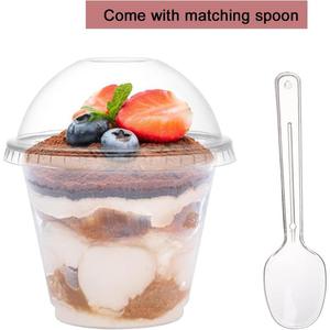 9oz nhỏ rõ ràng nhựa dùng một lần ly 90mm Đường kính nắp cho bữa tiệc Snack uống nước trái cây tráng miệng kem sa mạc phong cách bao bì - Product Image 3