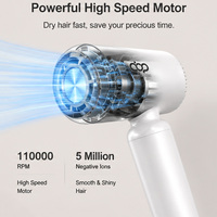 Sèche-cheveux électrique mini 1300W en plastique à moteur DC - Séchage rapide, portable, pour salon, voyage, extérieur, camping-car, usage domestique et hôtelier