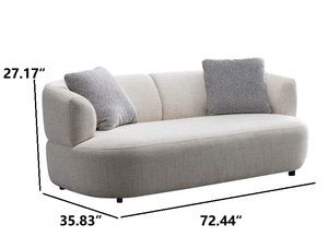 Sans lusso faggio gambe modulare 2 posti divano quadrato ricco divano bianco componibile con cuscini quadrati - Product Image 6