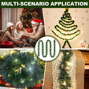 Giáng sinh cây trang trí nhân tạo Giáng sinh vòng hoa màu xanh lá cây mây đèn tự làm trên tường trong nhà kỳ nghỉ lễ hội bầu không khí - Product Image 3