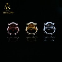 Bague Moissanite Tête de Léopard Bague Léopard Hip Hop Étincelante en Argent Sterling 925 pour Homme Rappeur