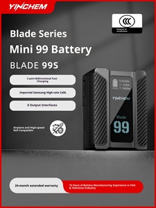 YINCHEM Yingchen Blade 99 カメラ Vマウント充電式バッテリー フィルライト ミラーレスカメラ/スマホ/コンピューターモニター用 ブラック/グレー - Product Image 1
