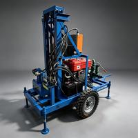 Foreuse de puits d'eau LIYO LY150, 22 CV, diesel, hydraulique, portable, machine de forage de 200 m, type remorque, pour l'eau domestique