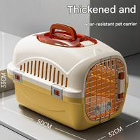 Caisse de transport pour animaux de compagnie en plastique durable, avec fenêtre panoramique, respirante, grand espace, portable, pour chat et petits animaux, transport en voyage