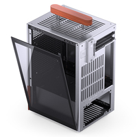 Nueva Caja de PC JONS-BO T6 Silver Mid Tower Mini ITX Micro ATX con Acabado en Nogal para Juegos, Disponible en Stock