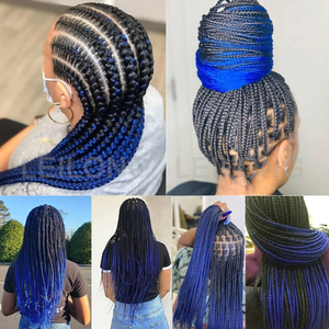 Extensions de cheveux synthétiques pré-étirées 3X 52 pouces pour livraison directe, <span class=keywords><strong>fibre</strong></span> à basse température, tressage facile, 3 paquets de 300g pour femme africaine - Product Image 5
