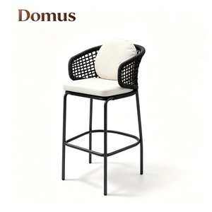 Tabouret de <span class=keywords><strong>bar</strong></span> extérieur moderne nordique contemporain avec structure en aluminium et dossier tressé en cordes, léger et durable pour usage hôtelier - Product Image 6
