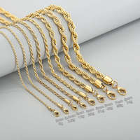 Vente en gros de bijoux de mode raffinés collier Viking personnalisé chaîne corde torsadée en acier inoxydable doré pour cadeau Hip Hop