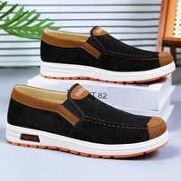 BAEWOON B95 Chaussures décontractées en tissu style vieux Pékin pour hommes avec semelle en tendon de boeuf, simples, antidérapantes, résistantes à l'usure, confortables, chaussures de travail