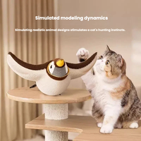 Jouet pour chat électrique avec oiseau qui bat des ailes, mouvements automatiques des ailes, son réaliste d'oiseau qui chiaie, en polyester, pour l'exercice des chats d'intérieur