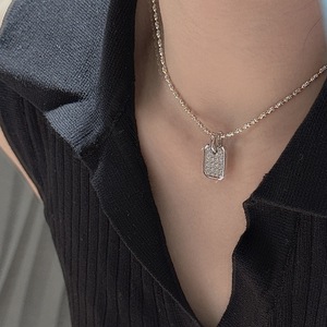 Pendentif carré en argent pur S925 Wenchi avec micro-incrustation de zircon, design élégant médiéval vintage, composant de bijoux simple et tendance - Product Image 3