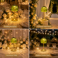 Lampe de table en cristal ambré, tactile, à intensité variable, rechargeable par USB, sans fil, lumière LED de nuit pour mariage, chevet, restaurant, hôtel
