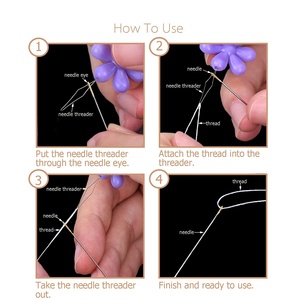 Fancy Colorful Hand Sewing Flower Shape Plastic <b>Needle</b> <b>Threader</b> - Product Image 4