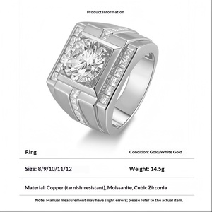 แฟชั่นใหม่สไตล์เกาหลีอเนกประสงค์แหวนเพทายทรงสี่เหลี่ยมสำหรับ<span class=keywords><strong>ผู้ชาย</strong></span>อุปกรณ์เสริมเครื่องประดับสไตล์ยุโรปและอเมริกาอินเทรนด์ - Product Image 3