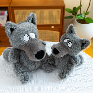 ตุ๊กตาหมาป่าจมูกใหญ่น่ารัก ของเล่นตุ๊กตาสัตว์นุ่มนิ่ม ของขวัญสำหรับเด็ก ขายส่งขายปลีก หมาป่าตัวร้าย ตุ๊กตานอนกอดสำหรับเด็ก - Product Image 2