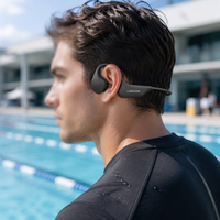 Casque de natation à conduction osseuse CDX-BE20-1, 16 Go MP3, étanche IPX8, casque sport sans fil