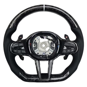 Volante Deportivo de Fibra de Carbono Forjado y Cuero Perforado para BMW Serie G, M3 G20 G30 G80 M4 G82 M5 CS - Product Image 1
