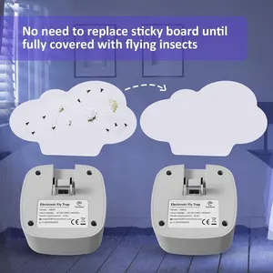 6 cái treo Fly Trap tái sử dụng gấp Catcher với 395nm UVA ánh sáng không chói muỗi Keo Bẫy điện trong nhà Fly Trap