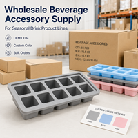 Molde de silicona para hielo de 10 cavidades para café, jugo, té, servicio de bebidas frías en bares - Colección de temporada