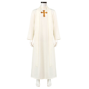 Disfraz de Sacerdote Blanco, Túnica Larga con Cruz, Ropa Medieval para Juego de Roles, Verano 2026, Europa y América, Edad 14+ - Product Image 1