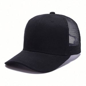 Casquettes de baseball en maille à logo personnalisé, couleur unie, visière incurvée, livraison rapide en gros - Product Image 3