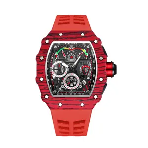 Men's quartz watch multifunctional Miller luminous calendar foreign trade bucket silicone watch