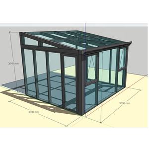 Cadre métallique en aluminium Jardin d'hiver Triangle Pont arrière-cour <span class=keywords><strong>Serre</strong></span> en verre <span class=keywords><strong>Maison</strong></span> Véranda enduite de poudre Vérins - Product Image 1