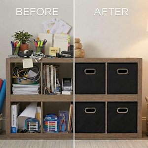 Collapsible Storage <b>Bins</b> with Handle Space-Saving Breathable 11x11x11 Inch Cube Organizer - Product Image 4