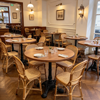 Étagère de présentation vintage commerciale, table de présentation ronde pour bistrot et café, mobilier de présentation sur mesure pour toute la boutique