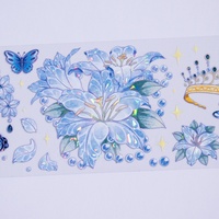 Rouleau d'autocollants en PET mat avec fleurs en relief 3D haut de gamme personnalisées