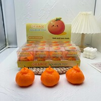 Hot verkopende traag terugverende simulatie oranje bouwsteen squishy, kneedbaar en vrolijk, stressverlichtende fruitvormige fidget toys