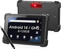 Tableta Robusta Android 14 de 8 Pulgadas con Escáner de Códigos de Barras 1D/2D QR, Escáner de Inventario, 8GB+128GB, PC Robusta para Almacén y Más