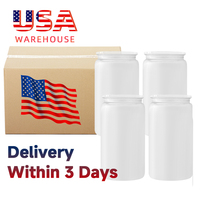 Entrepôt USA Gobelet en verre mélangé coloré acrylique plastique transparent gelée 16oz bière soda canette gobelet avec couvercle et paille