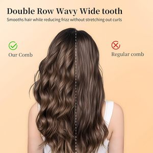 High Quality Gold Color Wide Tooth <b>Comb</b> Double Row Large Tooth <b>Comb</b> Home Anti-static Plastic Hair <b>Comb</b> - Product Image 4