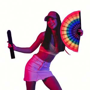 Bolsa de Terciopelo con Cordón para Abanico Plegable de Estilo Europeo con Diseño Floral, 14.57x2.76, Funda Protectora de Tela Negra, Bolsas de Regalo - Product Image 3