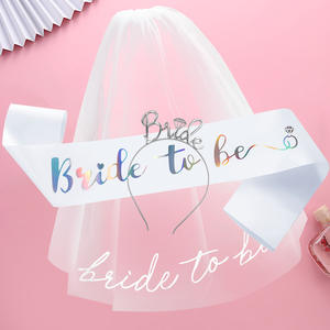 Go Party 3PCS Bride To Be Headbands Sash And Veil Sets Cinta <span class=keywords><strong>DE</strong></span> BODA Satin Sash Veil <span class=keywords><strong>Despedida</strong></span> <span class=keywords><strong>de</strong></span> <span class=keywords><strong>soltera</strong></span> Suministros <span class=keywords><strong>para</strong></span> fiestas <span class=keywords><strong>de</strong></span> <span class=keywords><strong>despedida</strong></span> <span class=keywords><strong>de</strong></span> <span class=keywords><strong>soltera</strong></span> - Product Image 3