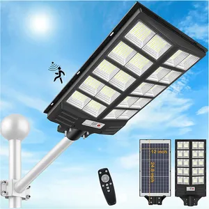 Lampadaire solaire en aluminium avec télécommande, étanche IP65, 600W, 800W, 1000W