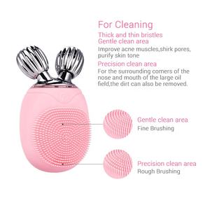 Multifunction <b>Mini</b> Sonic Face Roller Massager Electric Silicone Facial Cleansing Brush - Product Image 5