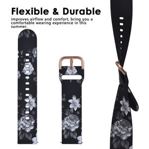 Nueva Correa Deportiva Transpirable de Silicona de 22 mm, Correa Universal con Patrón Blanco sobre Fondo Negro <span class=keywords><strong>para</strong></span> Reloj Inteligente - Product Image 4